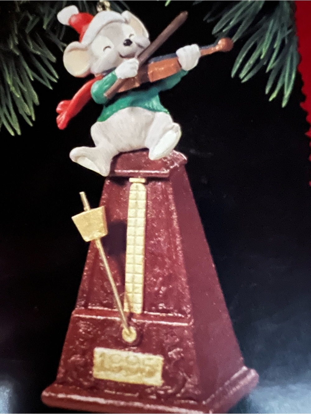 1995 Hallmark Ornament Mouse on Metronome “In Tune with Christmas” - Picture 2 of 8